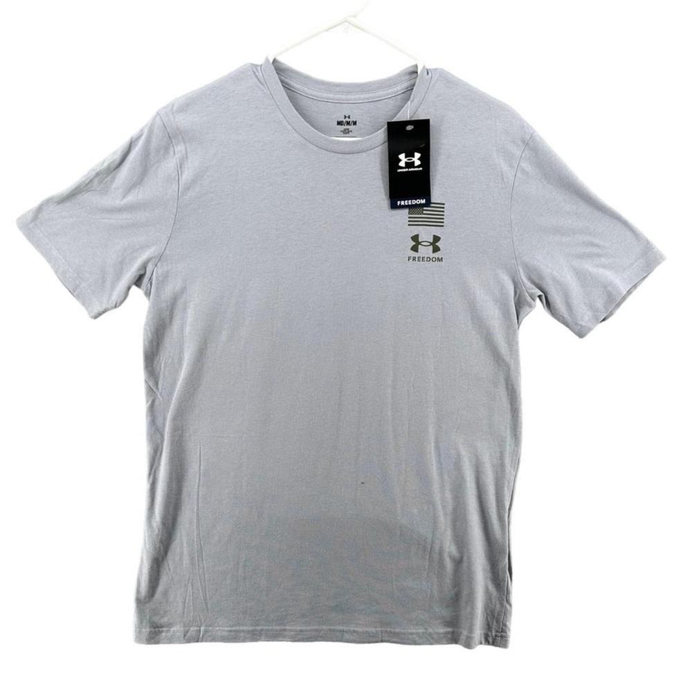 Under Armour Freedom Flag Variation T-Shirt Gray 1377074 Mens Sz Medium NEW